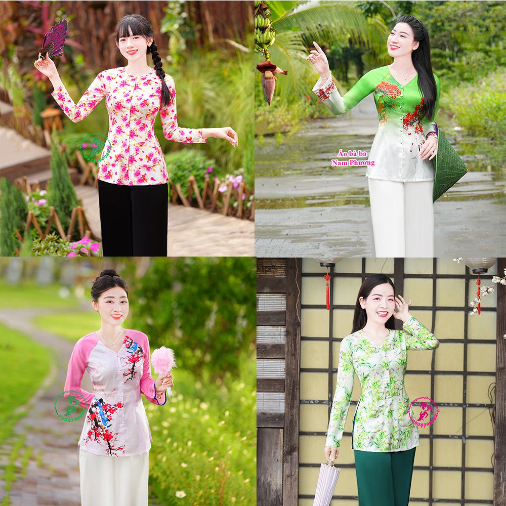 áo bà ba hoa lớn