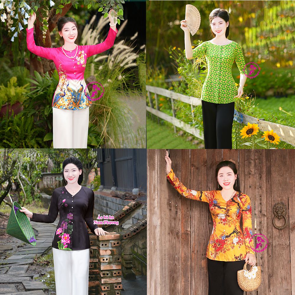 áo bà ba hoa văn