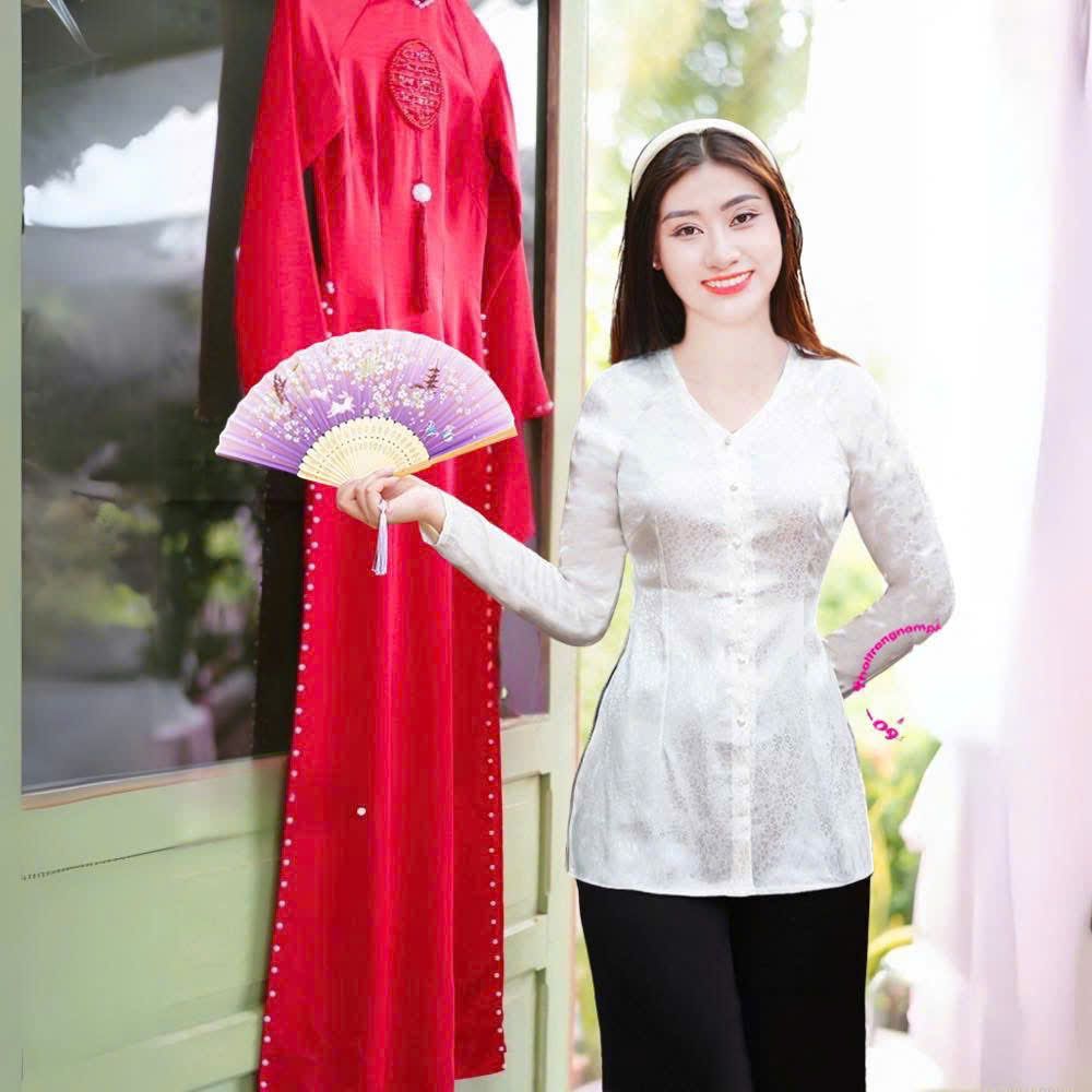 áo bà ba gấm trắng