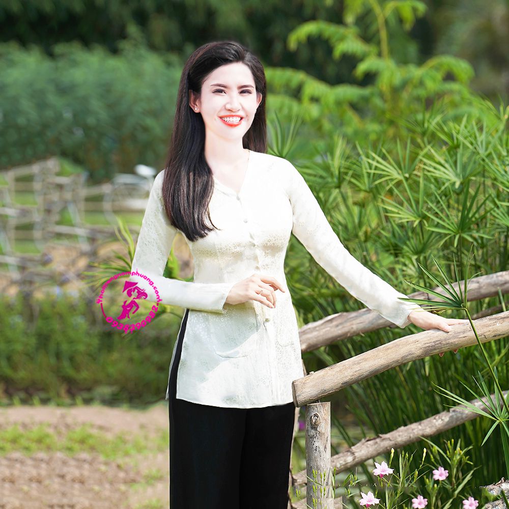 áo bà ba gấm trắng