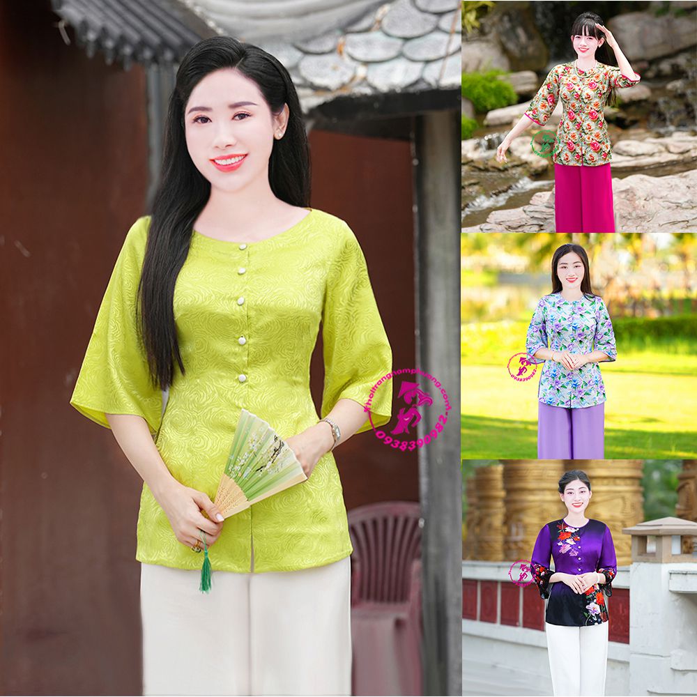 áo bà ba tay loe
