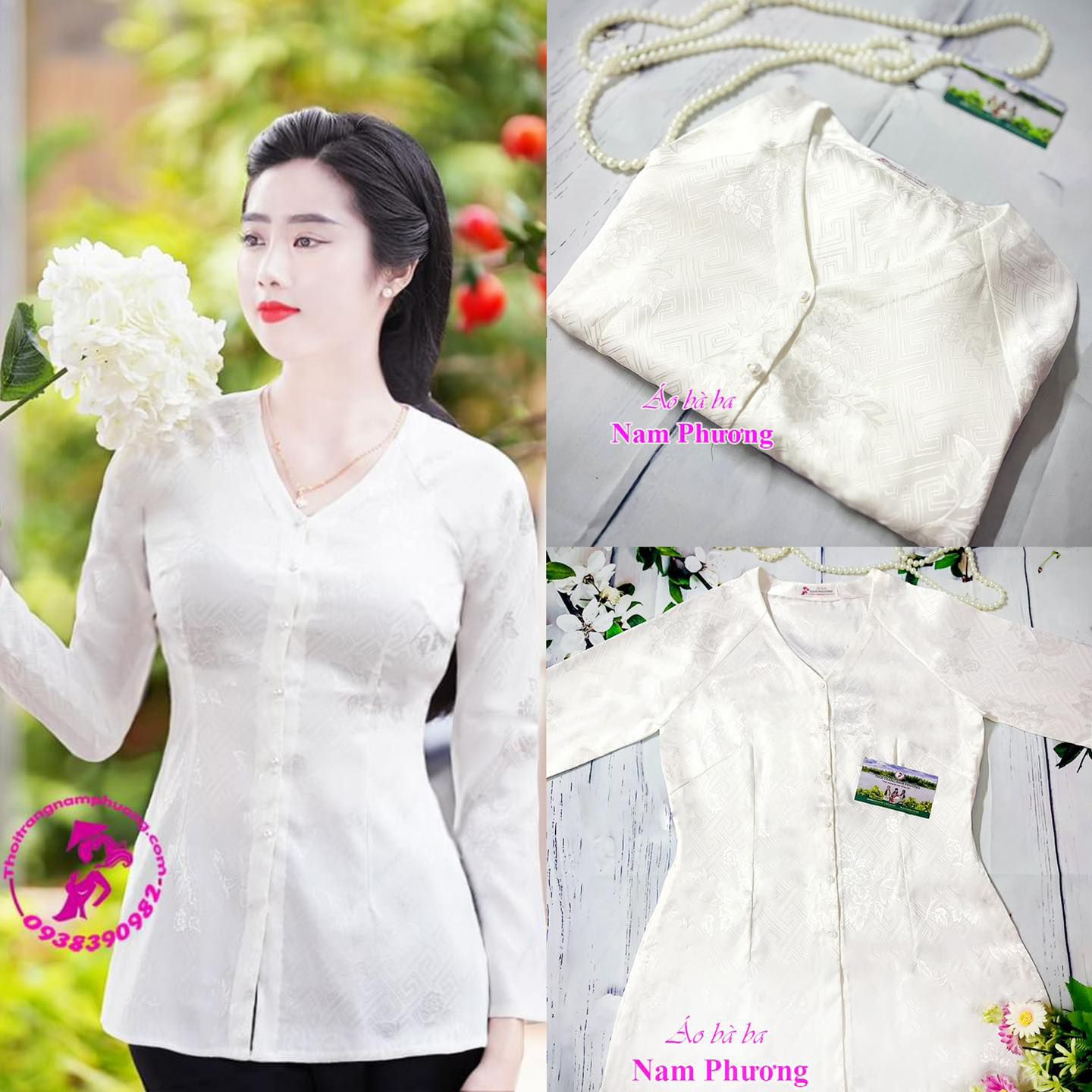áo bà ba cổ tim trầu