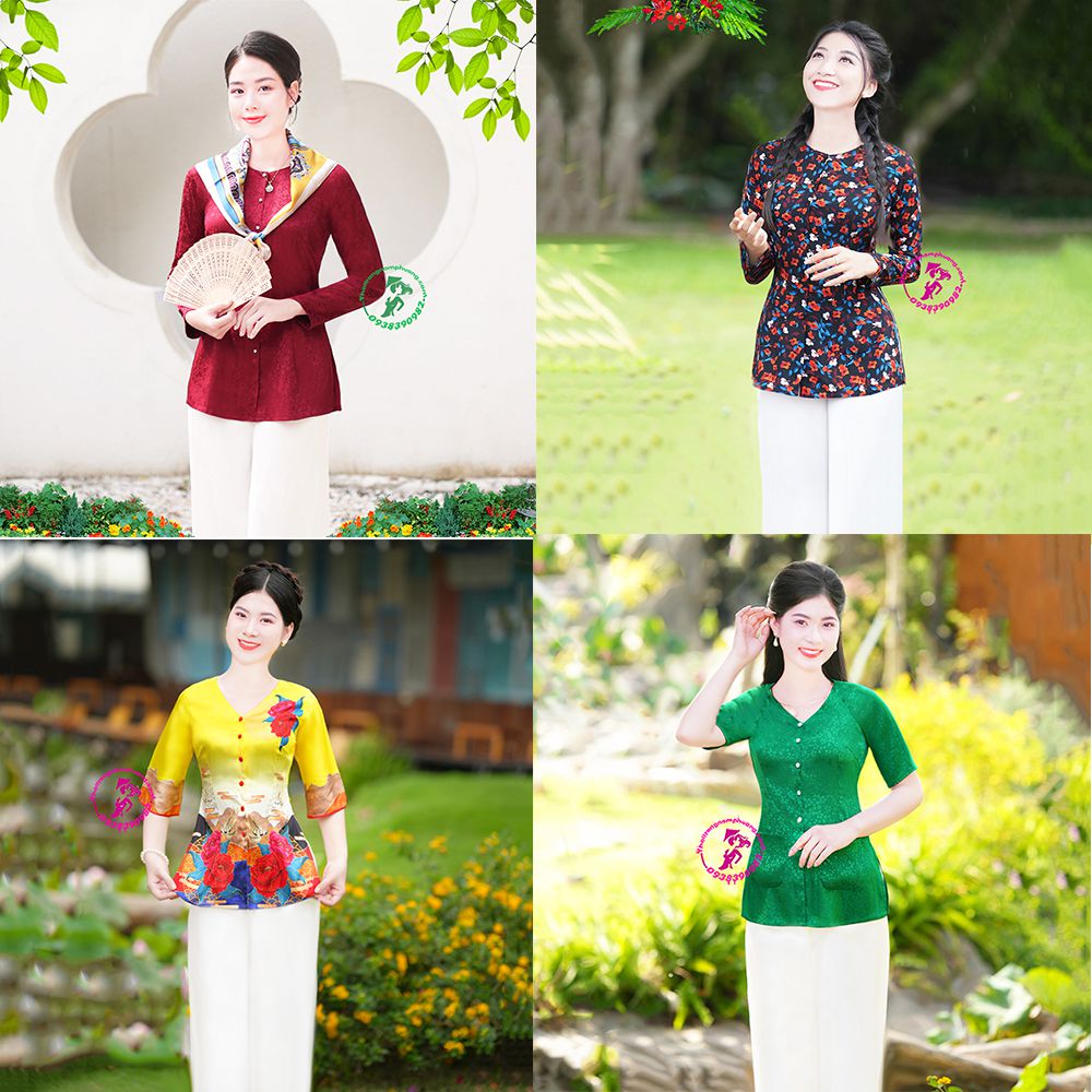 áo bà ba quần trắng