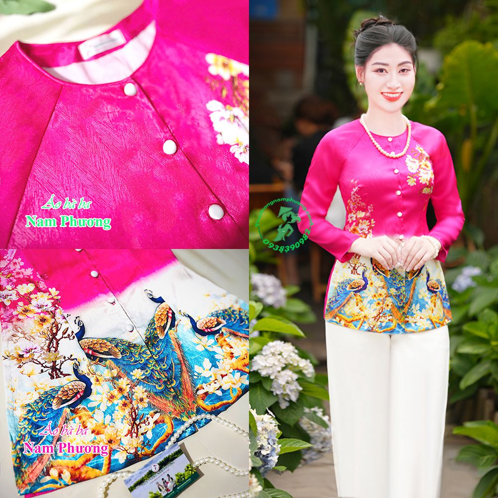 áo bà ba hồng cánh sen