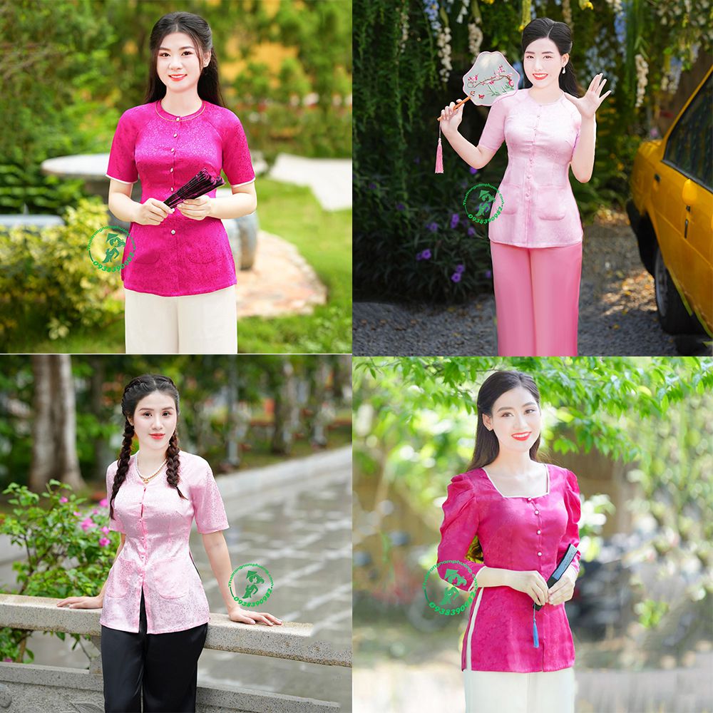 áo bà ba màu hồng phấn