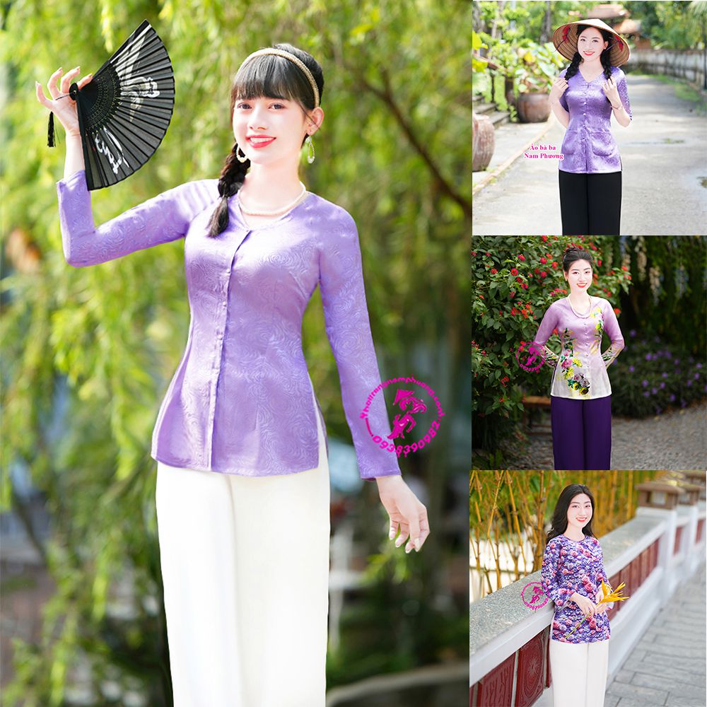 áo bà ba màu tím nhạt
