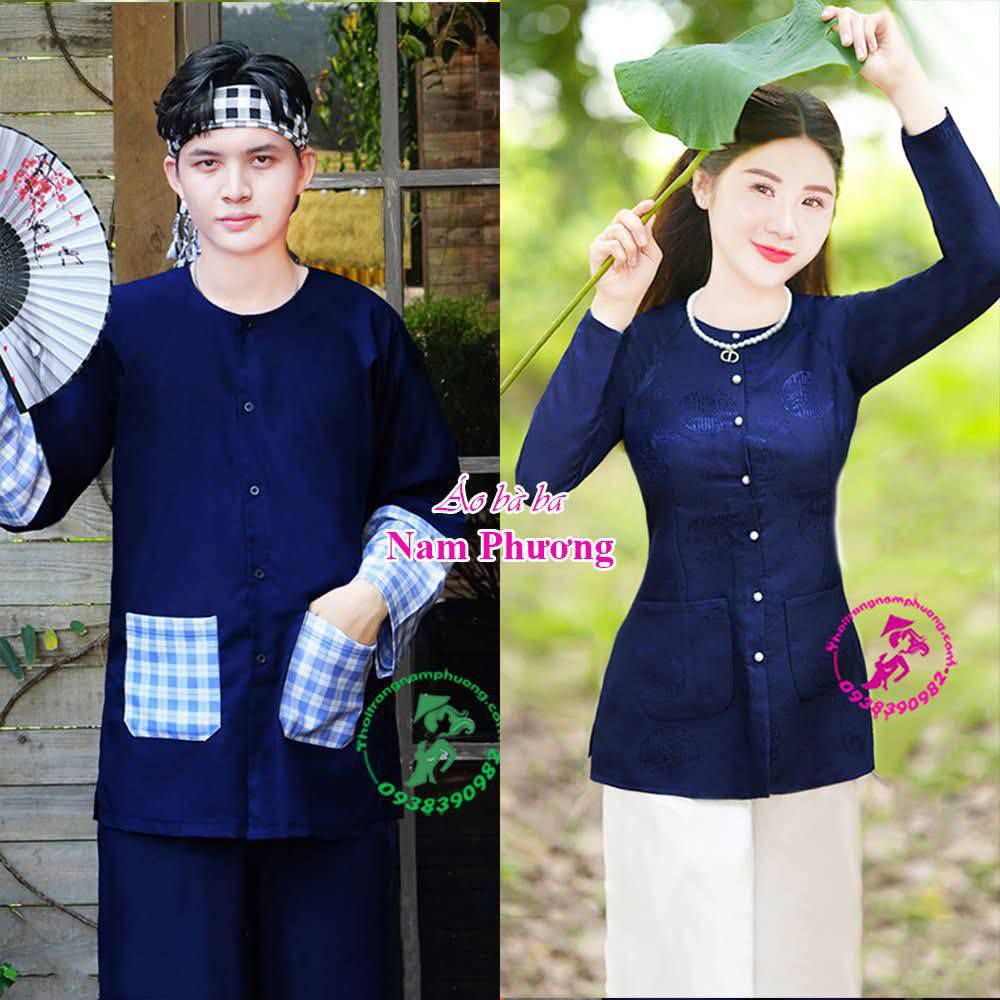 áo bà ba màu xanh dương đậm