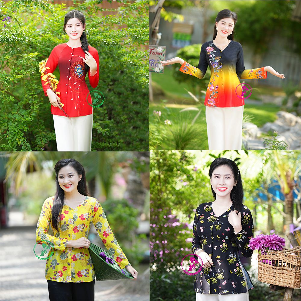 áo bà ba hoa văn