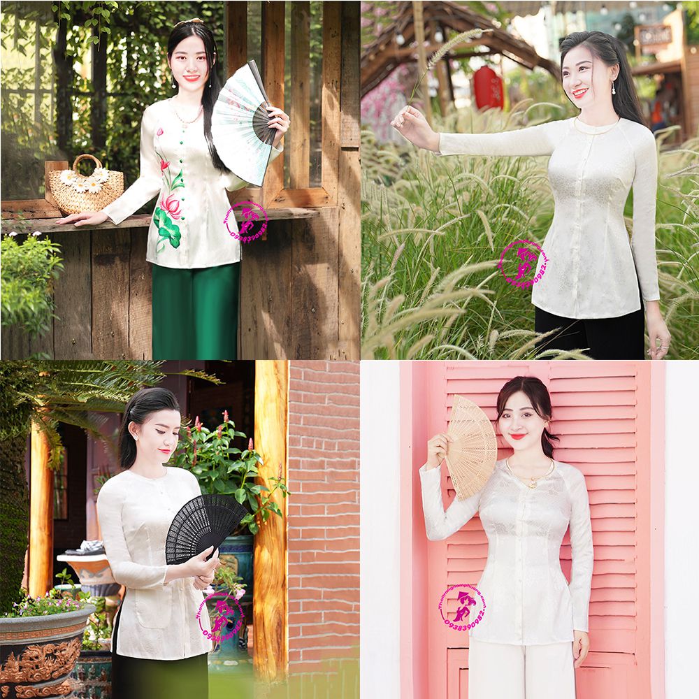 áo bà ba gấm trắng