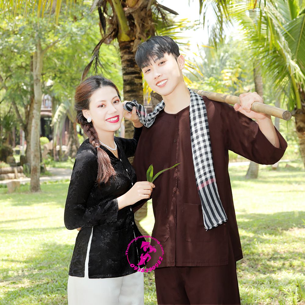 áo bà ba màu nâu đất