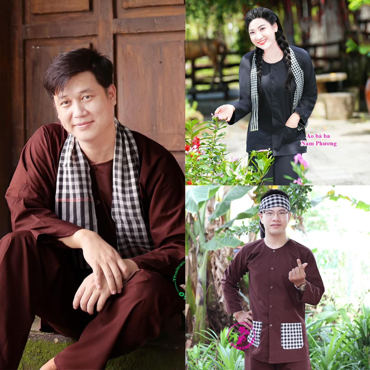 áo bà ba nam màu nâu