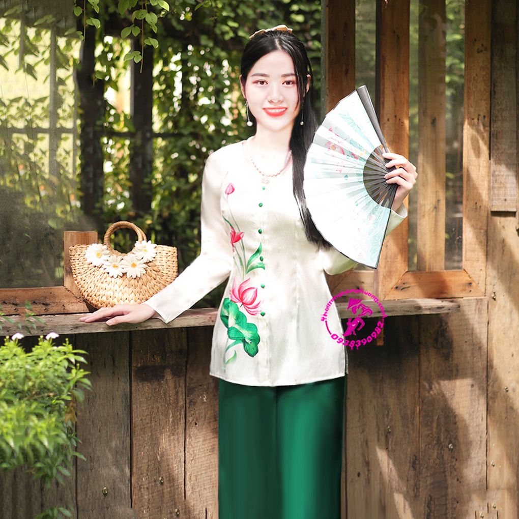áo bà ba hoa sen