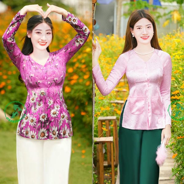 áo bà ba cổ tim trầu