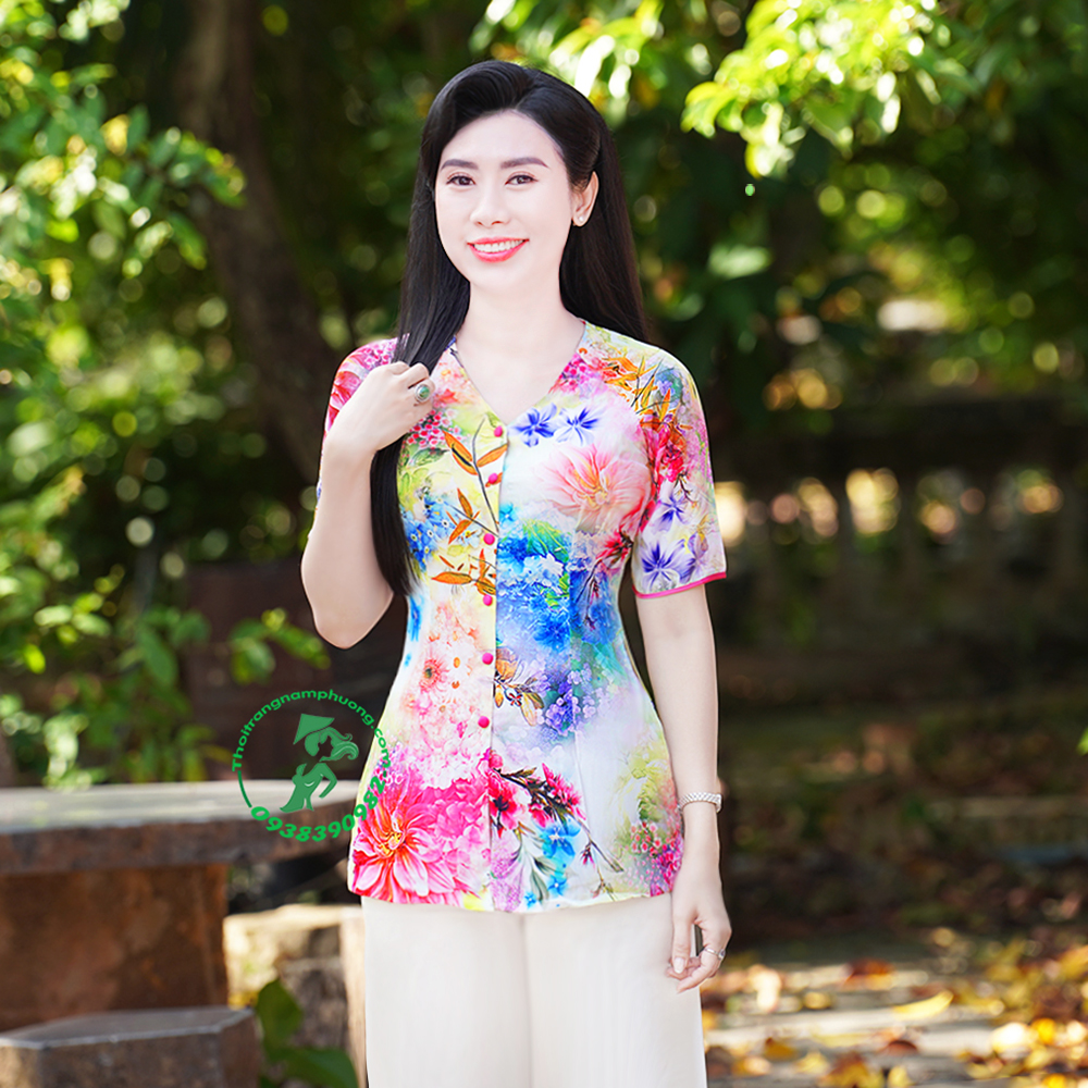 áo bà ba hoa văn