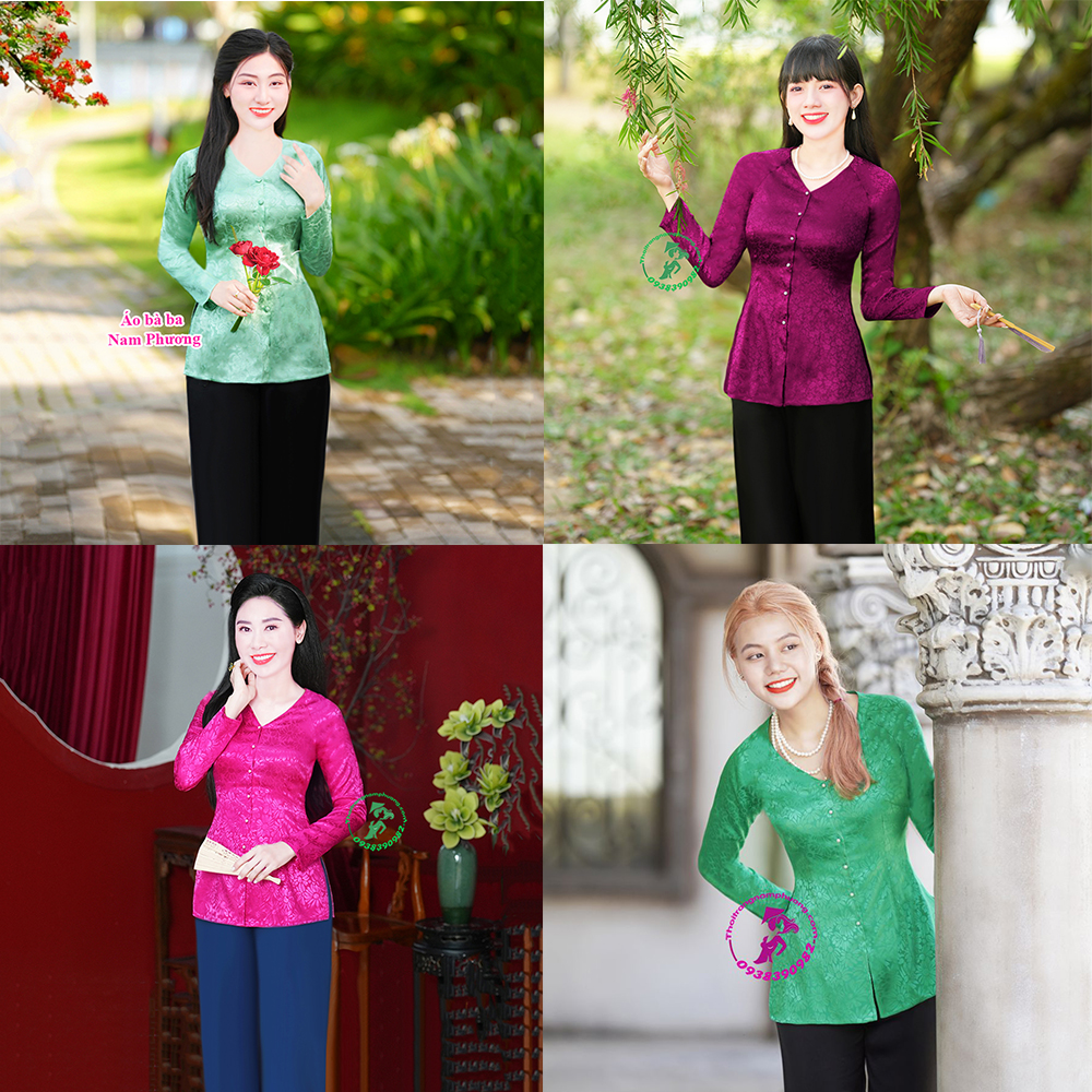 áo bà ba quần satin