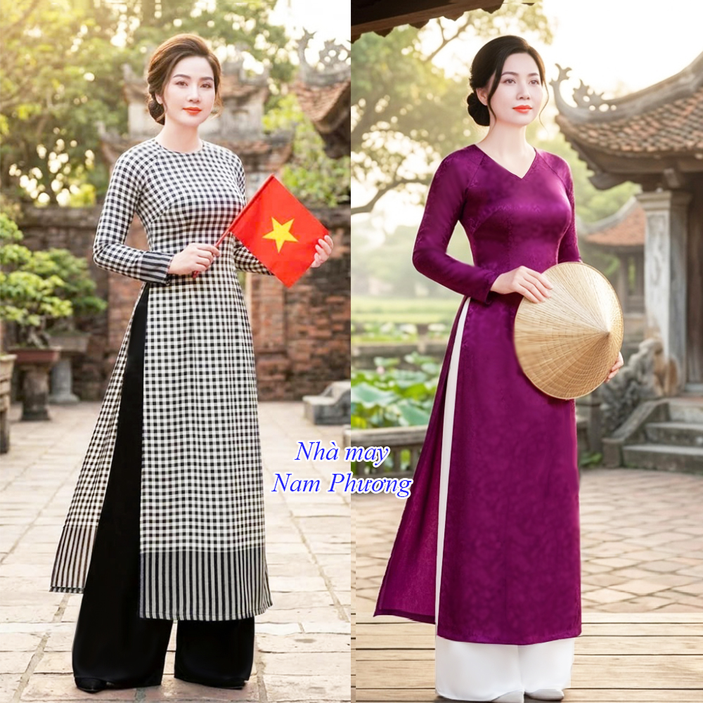 may áo dài truyền thống