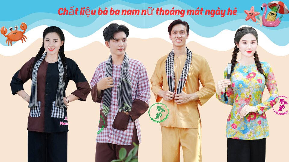 CÁC CHẤT LIỆU ÁO BÀ BA NAM NỮ MẶC THOÁNG MÁT MÙA HÈ
