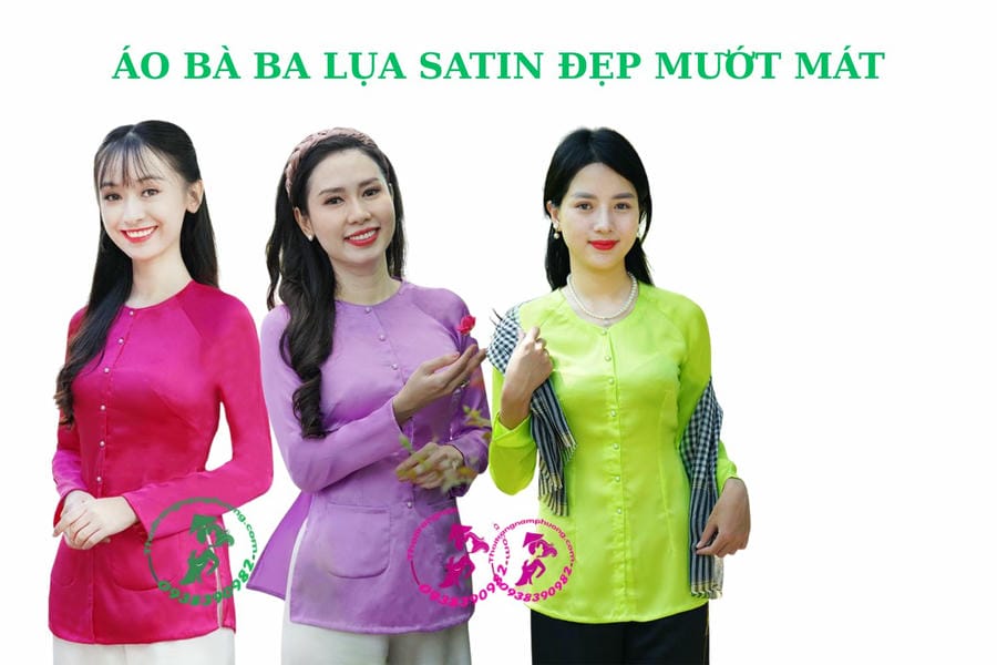 ÁO BÀ BA LỤA SATIN ĐẸP MƯỚT MÁT